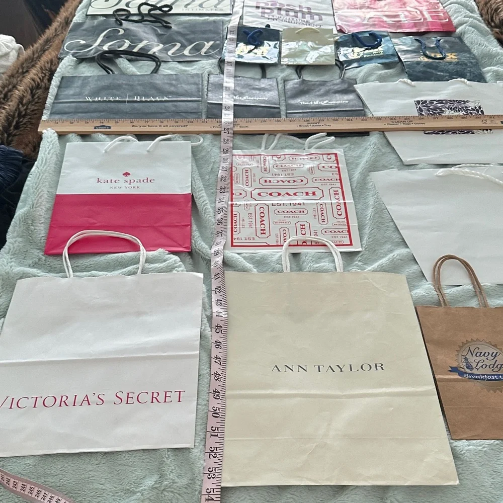 20 Assorted Empty Designer Shopping Bags Collection